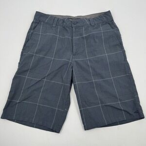 O'Neill Men's Plaid Shorts Size 30 Gray Relaxed Fit Casual Beach Surf